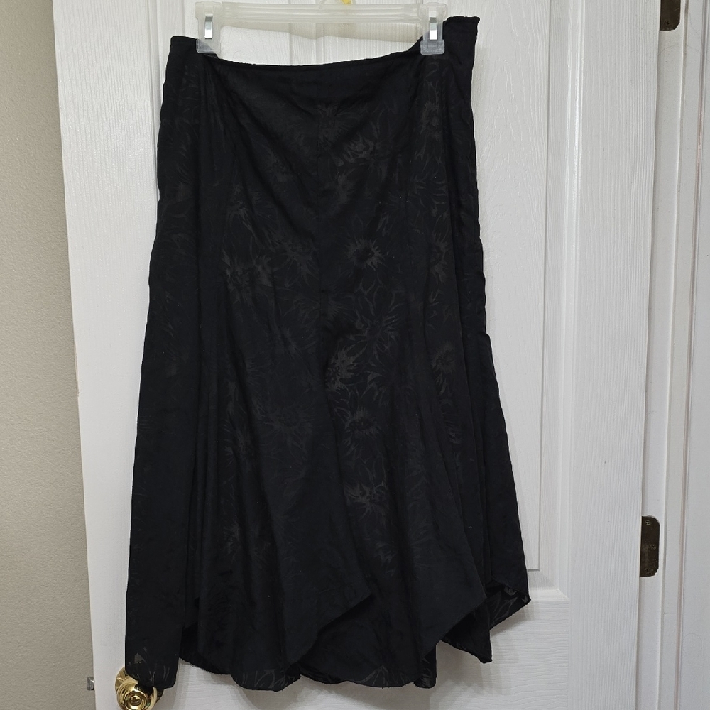 White Stag Black Floral Maxi Skirt